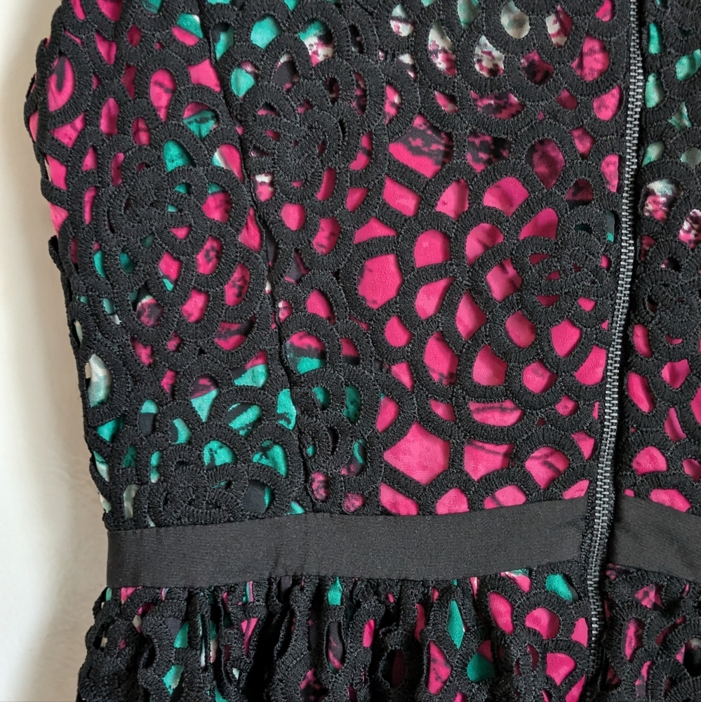 Anthropologie Black Crochet Lace "Terrace Sheeth Dress" by Wolven Pockets 10 - Picture 10 of 16